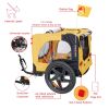 Yellow Outdoor Heavy Duty Foldable Utility Pet Stroller Dog Carriers Bicycle Trailer