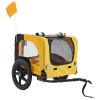 Yellow Outdoor Heavy Duty Foldable Utility Pet Stroller Dog Carriers Bicycle Trailer
